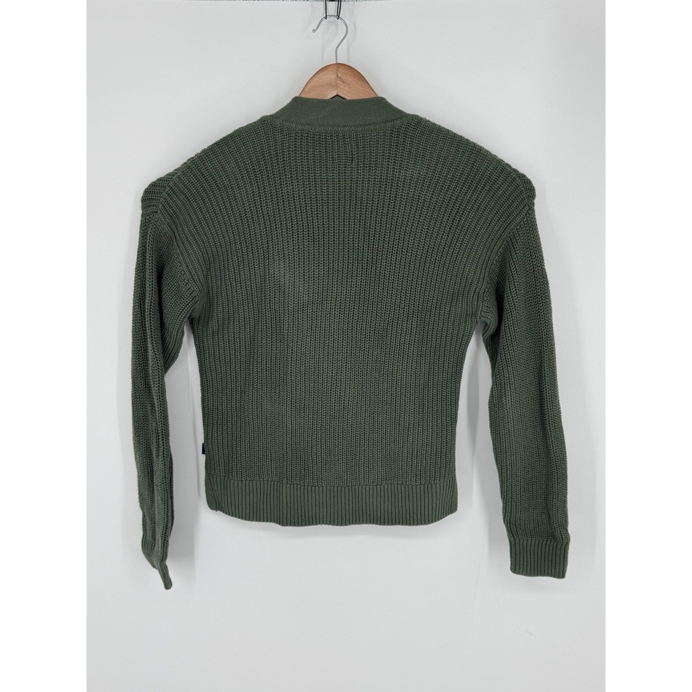 GAP Women’s V-Neck Cardigan Sweater Green Size Medium 100% Cotton L3 - Picture 2 of 5